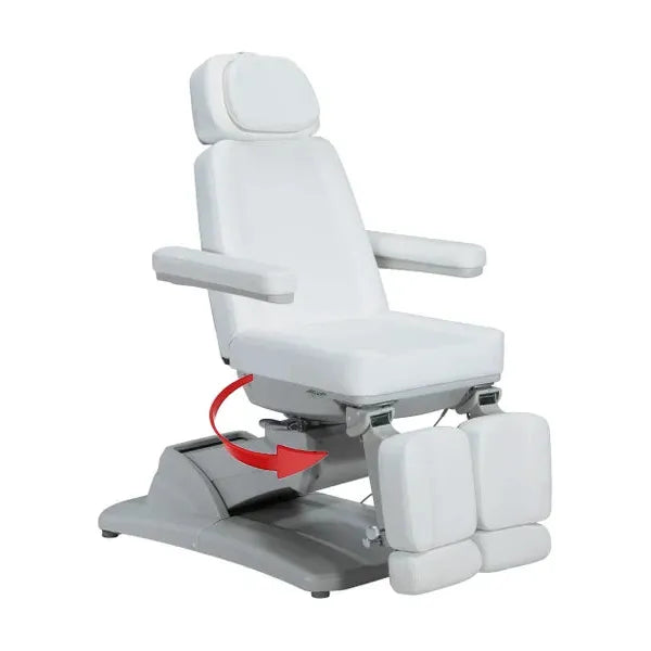Fußpflegestuhl, Drehbarer, elektrisch, Pediküre stuhl mit 3 Motoren, Podologiestuhl Taurus in modernem Design und hoher Qualität.