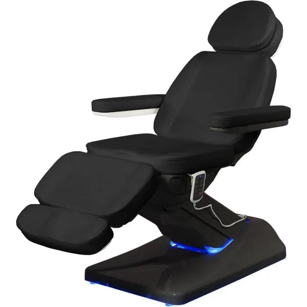 Elektrische Kosmetikliege mit 4 Motoren, Behandlungsliege, Kosmetikstuhl Oasis in elegantem Design für Fachleute.