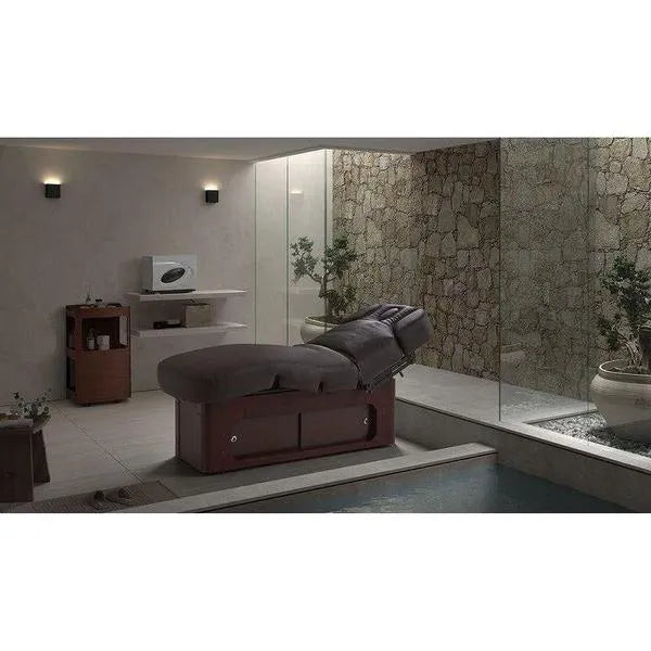 Elektrische Massageliege mit Heizfunktion, Massagetisch mit 4 Motoren, Behandlungsliege Keid warm in Braun - Tiptop - Einrichtung