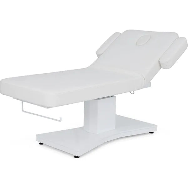 Elektrische Massageliege mit 1 Motor, Massagetisch Goid, Behandlungsliege in Weiß für Praxis und Spa – Goid