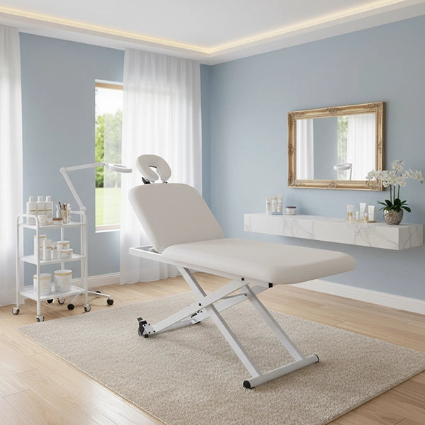 Elektrische Massageliege mit 1 Motor, Behandlungsliege in Weiß, Massagebank Latis - Tiptop - Einrichtung