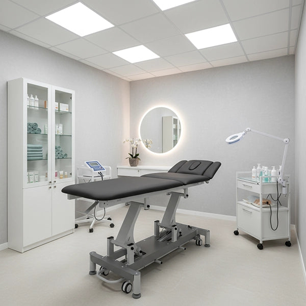 Physiotherapie Liege mit 2 Motoren, Massageliege 5-teilige in Grau, Behandlungsliege PH304SH - Tiptop - Einrichtung