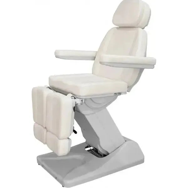 Fußpflegestuhl elektrisch 3 Motoren, Pediküre stuhl in Weiß, Podologiestuhl Solstice für optimalen Komfort.