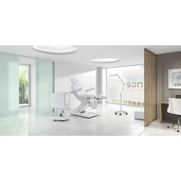 Fußpflegestuhl elektrisch mit 3 Motoren, Pediküre stuhl in Weiß, Podologiestuhl Minka - Tiptop - Einrichtung