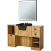 Oak / quadratischer Spiegel Ciara / Schwarz