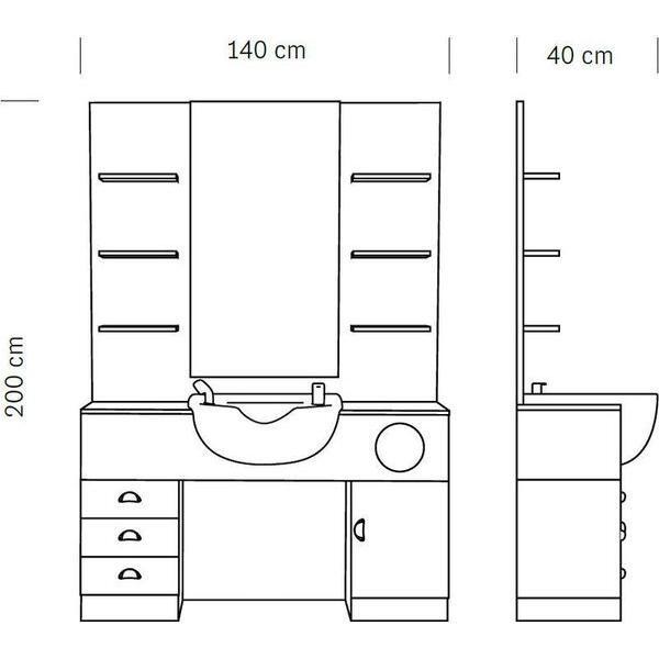 Vorwärtswaschbecken friseur, Barbershop Friseur Bedienplatz Tonsor - Tiptop - Einrichtung