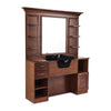 Braun Holz-Rahmen + Schwarz-Becken
