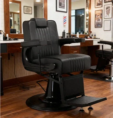 Luxus neu definiert: Der elegante Barberstuhl Fade in Schwarz für Deinen Friseursalon