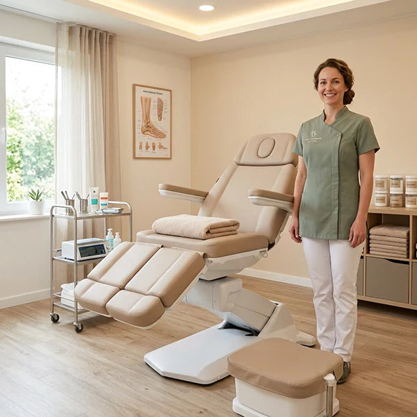 Hochwertige elektrische Fußpflegestühle für Podologie, Pediküre & Kosmetik