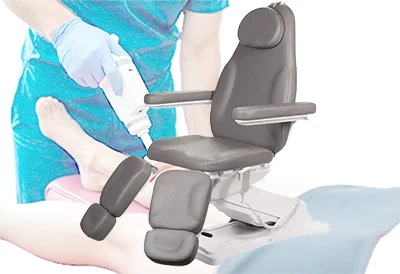 Optimieren Sie Ihre Fußpflegepraxis mit dem komfortablen elektrischen Fußpflegestuhl BD-8294 in elegantem Grau