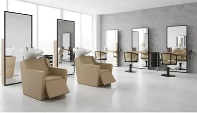 Optimales Salon-Set: YANNIK Waschbecken & LYRA Stylingstuhl für höchsten Komfort und modernes Design