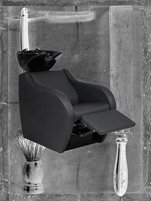 Friseurwaschbecken Metri: Der perfekte Mix aus Komfort und elegantem Design mit elektrischer Fußstütze für Ihren Salon