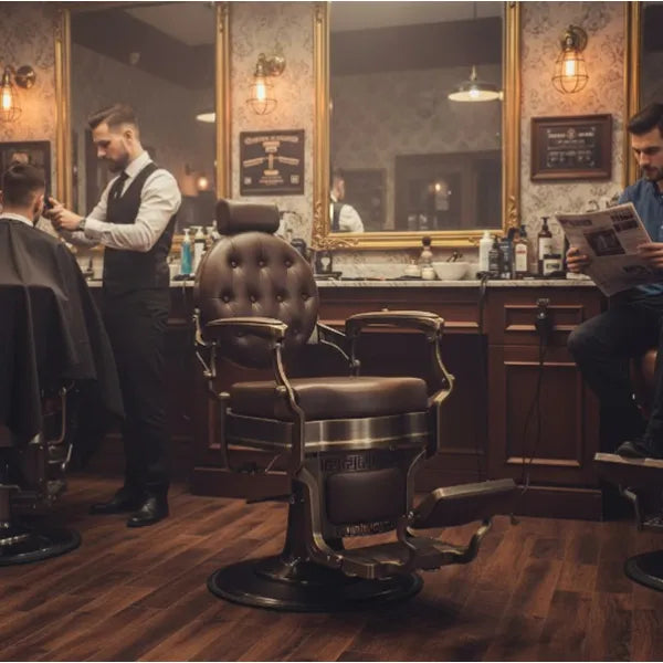 Barber stuhl in Bronze-Braun, Herren Friseurstuhl Mae, Barbershop stuhl - Tiptop - Einrichtung