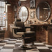 Barber stuhl in Schwarz, Herren Friseurstuhl Fold, Luxuriös und Funktional Barbershop stuhl - Tiptop - Einrichtung