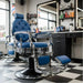 Barber stuhl in Silber und Blau, Herren Friseurstuhl Mack, Barbershop stuhl - Tiptop - Einrichtung