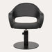 Friseurstuhl LIRA mit Hydraulik – ergonomisch, stabil, komfortabel, schwarzes Leder, runder Standfuß