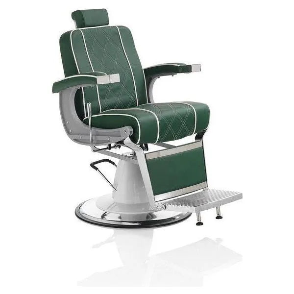 3x Barber stuhl in Grün, Herren Friseurstuhl Gran, Luxuriöser Barbershop stuhl für stilvolle Salons - Tiptop - Einrichtung