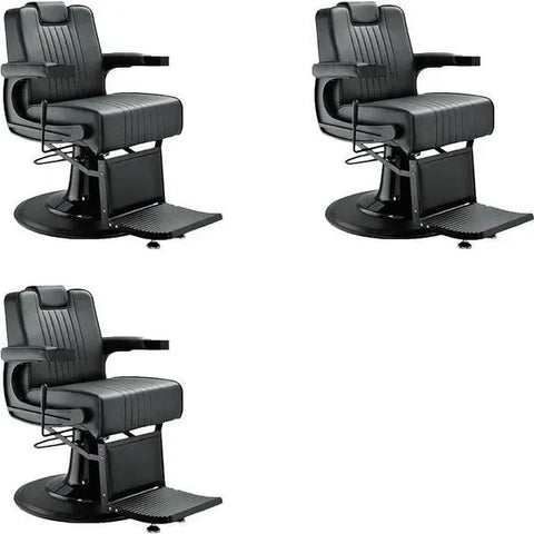 3x Barber stuhl in Schwarz, Herren Friseurstuhl Fade, Luxuriöser Barbershop stuhl für stilvolle Salons - Tiptop - Einrichtung