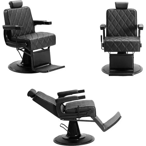 3x Barber stuhl in Schwarz, Herren Friseurstuhl Gon, Barbershop stuhl mit innovativem Design - Tiptop - Einrichtung