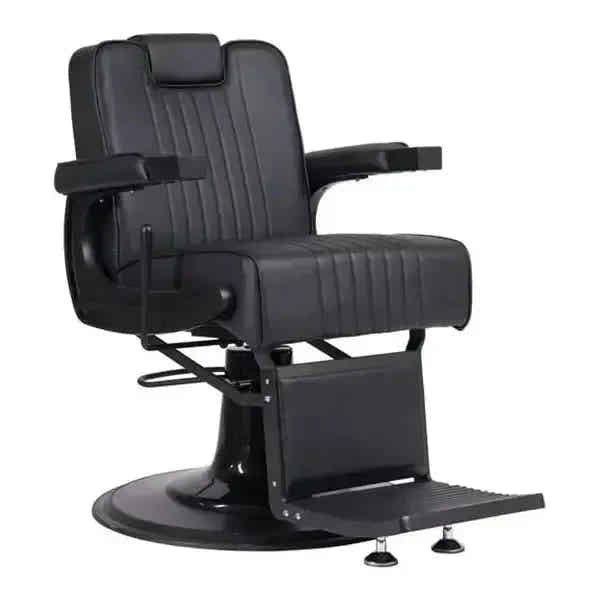 3x Barber stuhl in Schwarz, Herren Friseurstuhl Goni, Luxuriöser Barbershop stuhl für stilvolle Salons