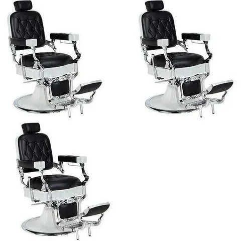 3x Barber stuhl in Schwarz, Herren Friseurstuhl Jones, Luxuriöser Barbershop stuhl für stilvolle Salons - Tiptop - Einrichtung