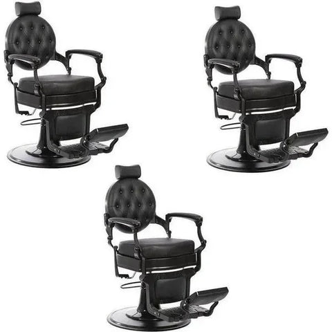 3x Barber stuhl in Schwarz, Herren Friseurstuhl Mae, Luxuriöser Barbershop stuhl für stilvolle Salons - Tiptop - Einrichtung
