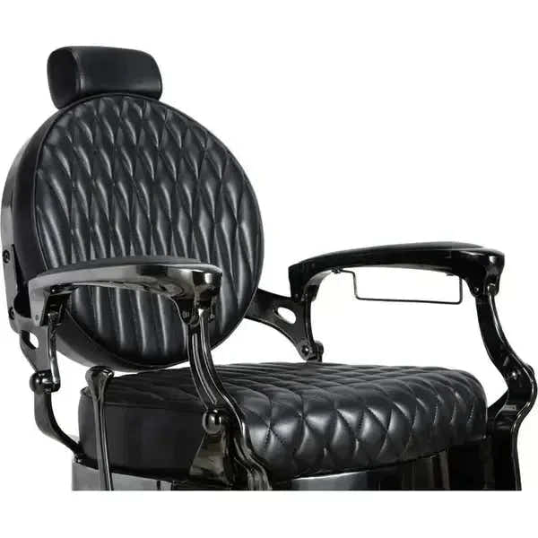 3er-Set Barberstuhl Kirk BC in Schwarz für professionelle Barbershops