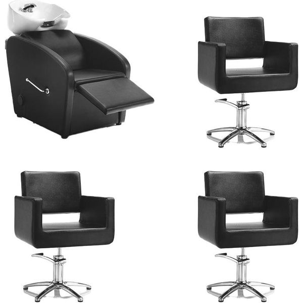 3x Friseurstuhl König - 1x Friseur Waschbecken Class-Confort - Tiptop - Einrichtung