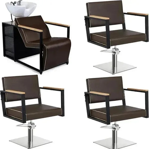 3x Friseurstuhl Ocean - 1x Friseur Waschbecken Basil - Tiptop - Einrichtung