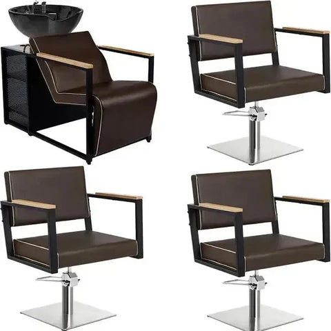3x Friseurstuhl Ocean - 1x Friseur Waschbecken Basil - Tiptop - Einrichtung