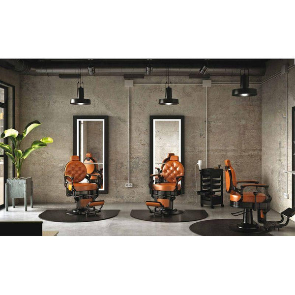 3x Herren Friseurstuhl Hugo in Braun - Tiptop - Einrichtung