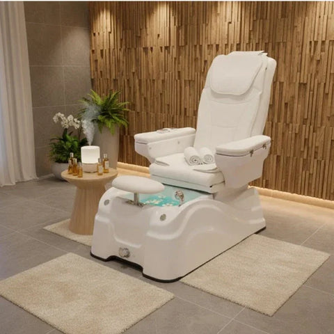 SPA Pediküre Sessel, Pediküre Stuhl mit Waschbecken mit Shiatsu Massagesystem und Fußwanne, Caln Luxus-Pediküre-Stuhl - Tiptop - Einrichtung