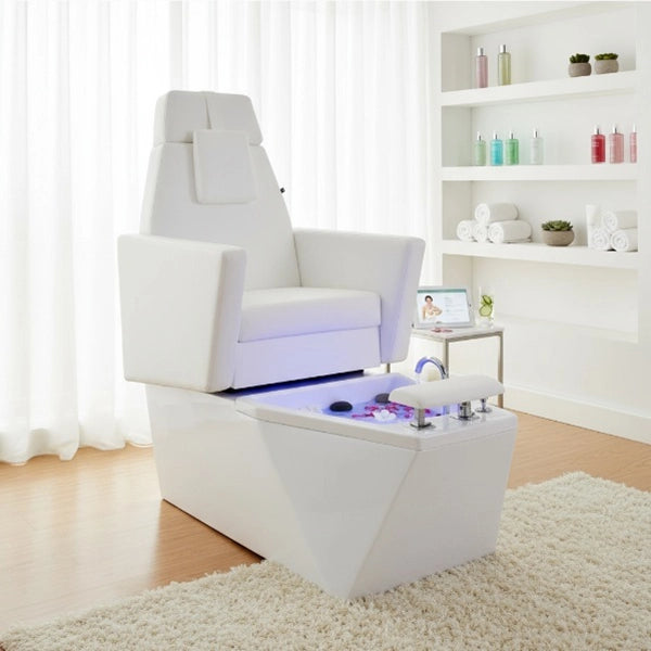 SPA Pediküre Sessel, Pediküre Stuhl mit Waschbecken Gentel Luxus-Fußpflegewanne, LED-Beleuchtung in Weiß - Tiptop - Einrichtung