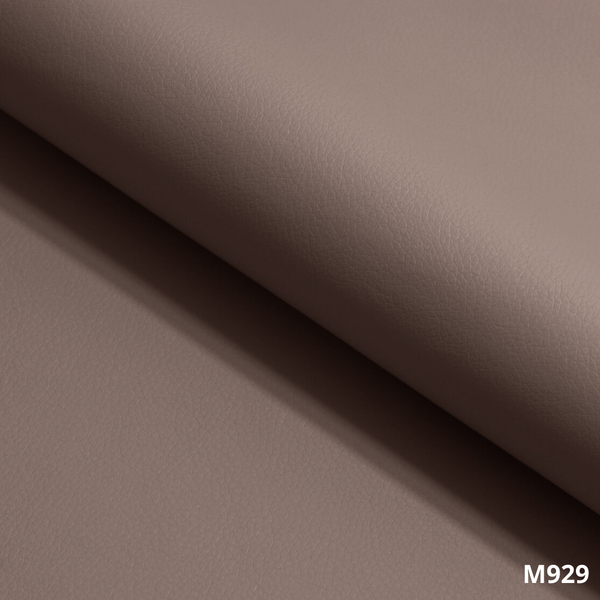 Brauner Lederstoff-Bezug mit feiner Struktur, gerollt, Kennzeichnung M929.