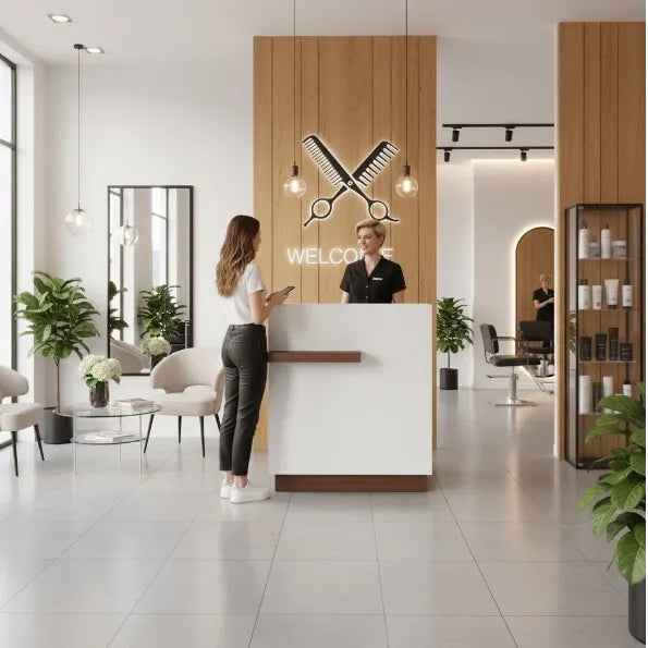 Friseur Rezeption, Empfangstheke Simple Mini, Laminatvarianten, Handgefertig - Tiptop - Einrichtung