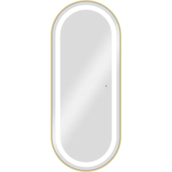 Moderner Friseur Bedienplatz mit mit Dimmer, LED-Beleuchtung, Friseurarbeitsplatz Bliss in Gold mit stufenloser Lichtregelung.