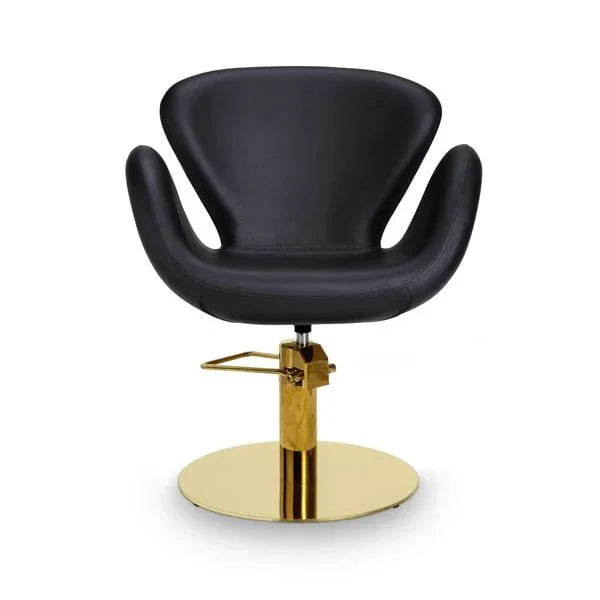 Friseurstuhl in eleganter Schwarz-Farbe mit ergonomischer Polsterung, Luxuriöser Friseur stuhl Chloe - Tiptop - Einrichtung