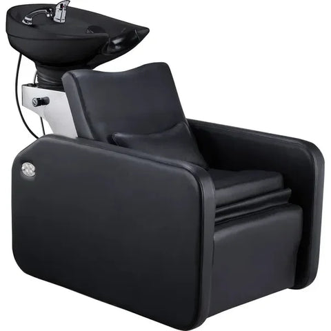 Friseur Waschbecken mit Fußstütze und ergonomischem Design, Friseurwaschbecken Charly, ideal für moderne Salons.