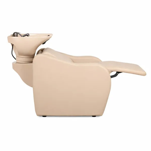 Velaris-Air Rückwärtswaschbecken beige – elektrisch verstellbare Fußstütze und Massagefunktion