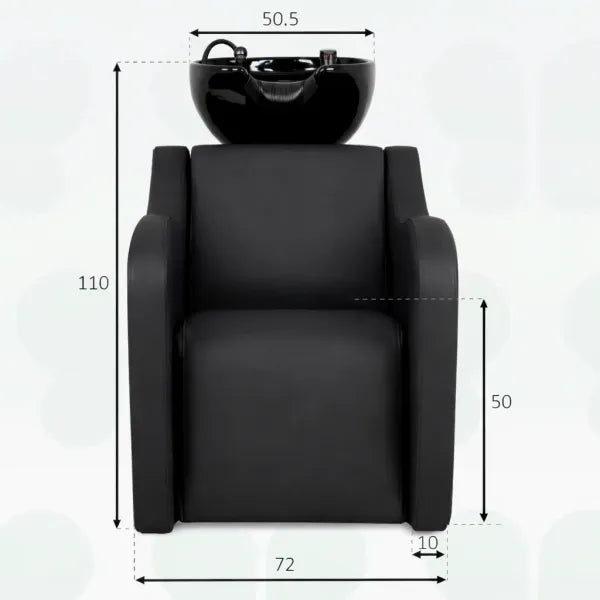 Kalani-Air Rückwärtswaschbecken für Friseure mit elektrisch verstellbarer Fußstütze und Massagefunktion – ergonomisch gestaltet