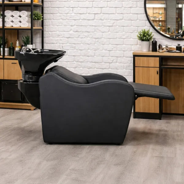 Kalani-Air Friseurwaschbecken mit elektrisch verstellbarer Fußstütze und Massagefunktion im Salon