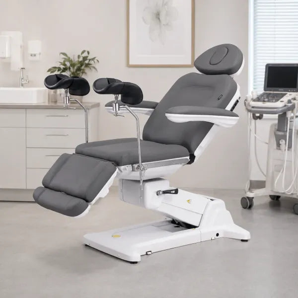 Elektrischer Gynäkologiestuhl SIMUS GYN, 4 Motoren, Antigravity, drehbar, 180 kg Belastbarkeit