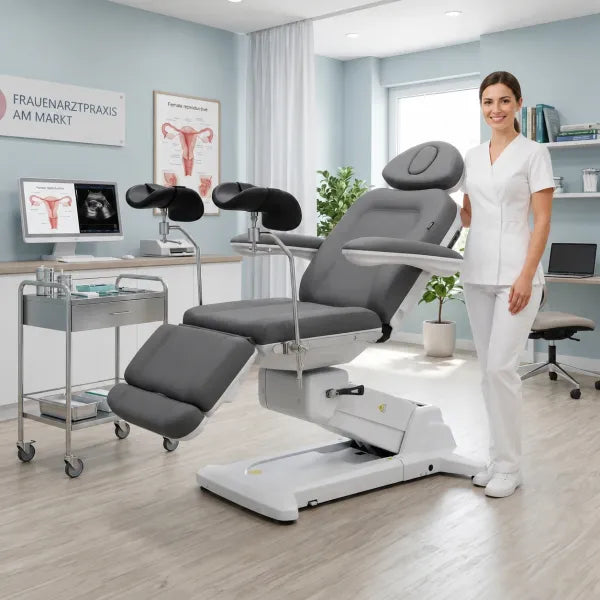 SIMUS GYN Elektrischer Gynäkologiestuhl mit 4 Motoren, Antigravity, Drehbar, 180 kg Belastbarkeit