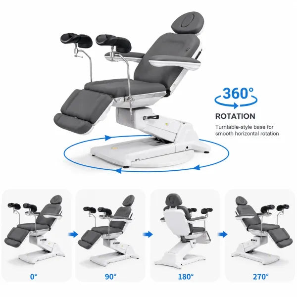 Elektrischer Gynäkologiestuhl SIMUS GYN, 4 Motoren, Antigravity, 360° Drehung, 180 kg Belastbarkeit