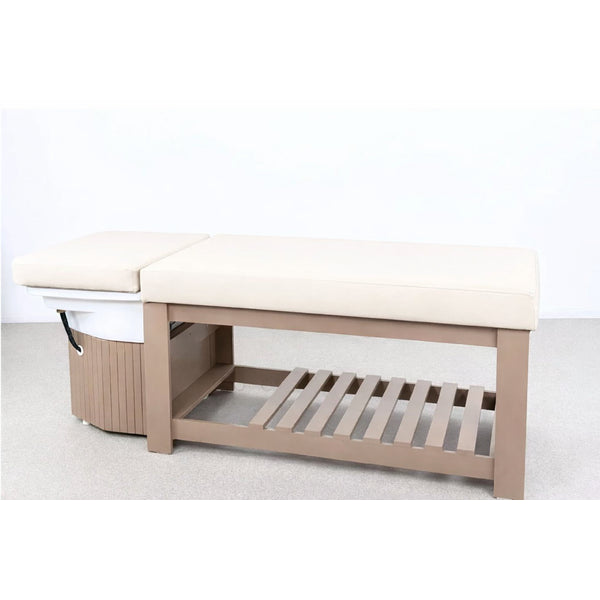 Head Spa Liege Calm – Luxus Kopfspa Behandlungsstation für Spa & Wellness, beige Polster