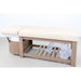 Head Spa Liege Calm – Luxus-Kopfspa-Behandlungsstation mit beigem Polster und Holzgestell