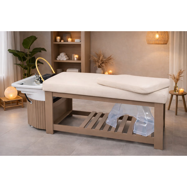 Head Spa Liege Calm – Luxus Kopfspa Behandlungsstation für Spa & Wellness, Premium-Upgrade