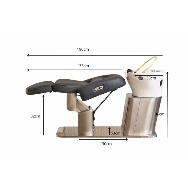 Head Spa Liege Jap Elektrisch Schwarz – Jap Head Spa Power Washer für professionelle Spa-Wellness im Salon