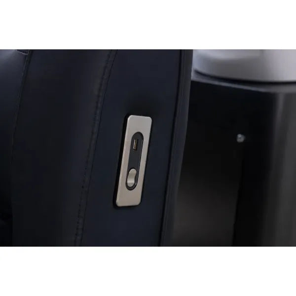 Head Spa Liege Jap Elektrisch Schwarz: Seitliche Metallbedienung mit USB-Port