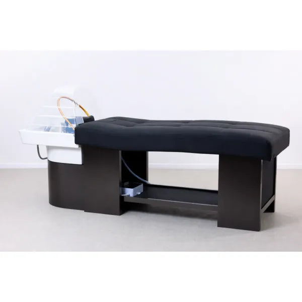 Kopfspa Head-Spa-Liege SIMPLY – professionelle Wellness-Liege, Schwarz mit Chrom-Gestell